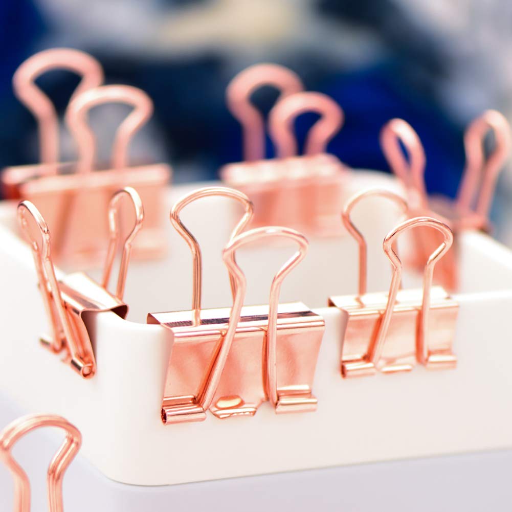 SF ITEM Binder Clips Paper Clips Push Pins Sets with Box for Office,School and Home Supplies (Rose