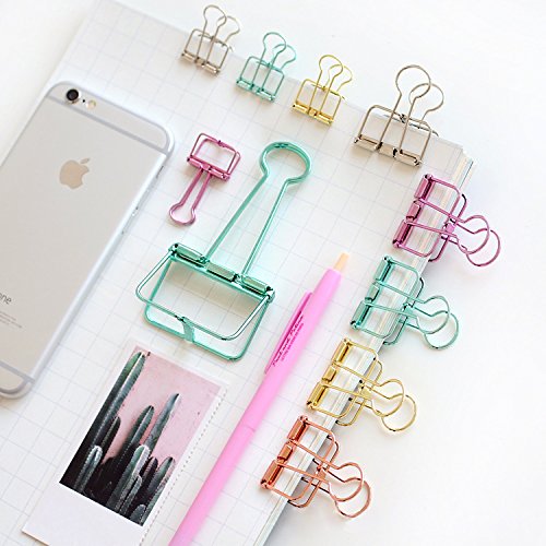 Zoohot 32mm Gold Metal Binder Clips - Pack of 15