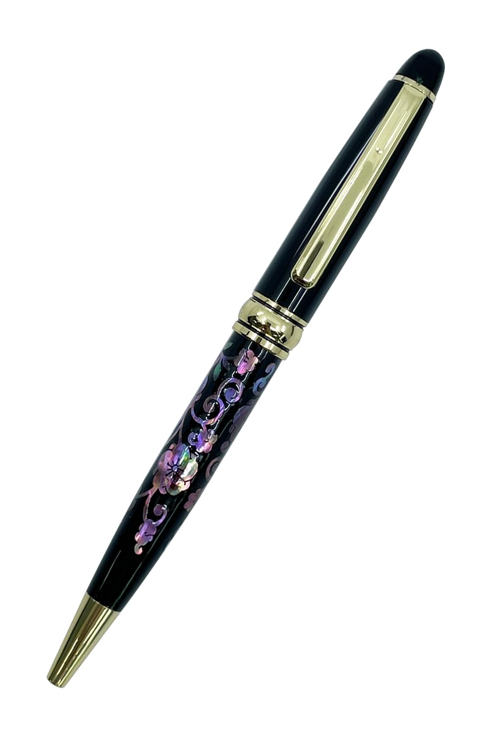 Nacreh Inlay Mother of Pearl Design Handmade Ballpoint Pen Retractable Executive Gift Deluxe