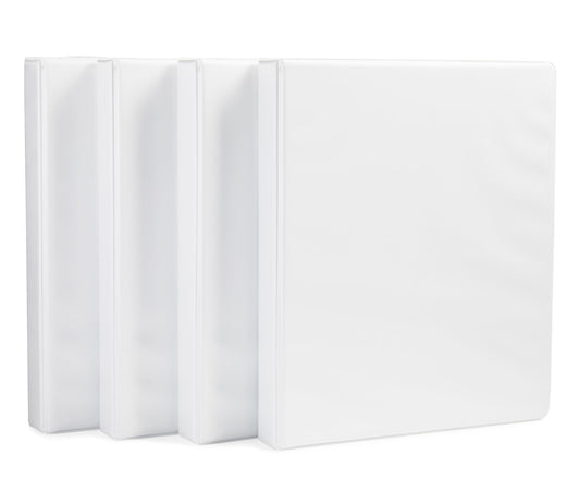 Amazon Basics 3 Ring Binder, 1 Inch D-Ring, Clear Overlay, Pockets for Storage and Organization