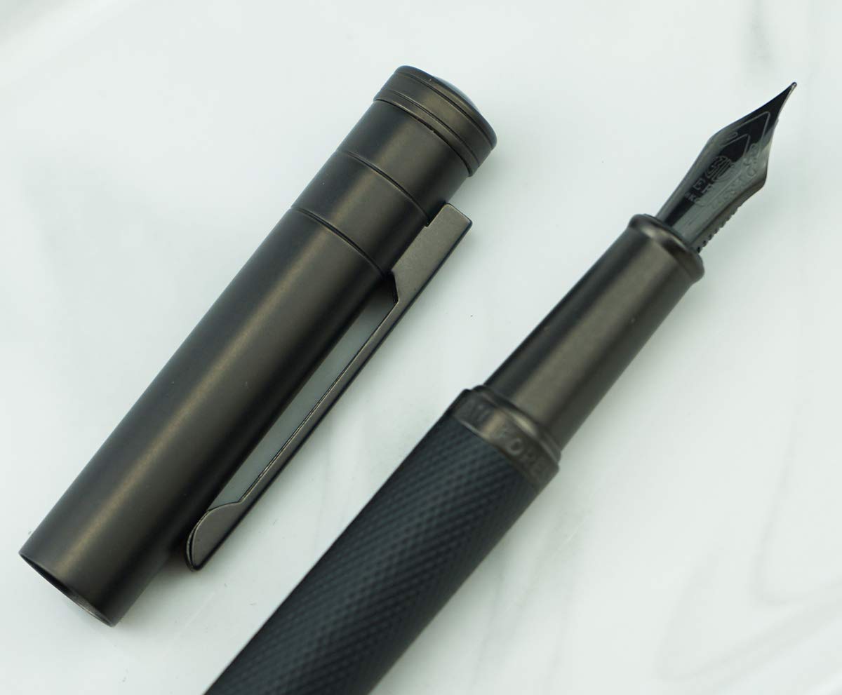 Hongdian Black Forest Fountain Pen Titanium Black Extra Fine Nib Beautiful Tree Texture Excellent