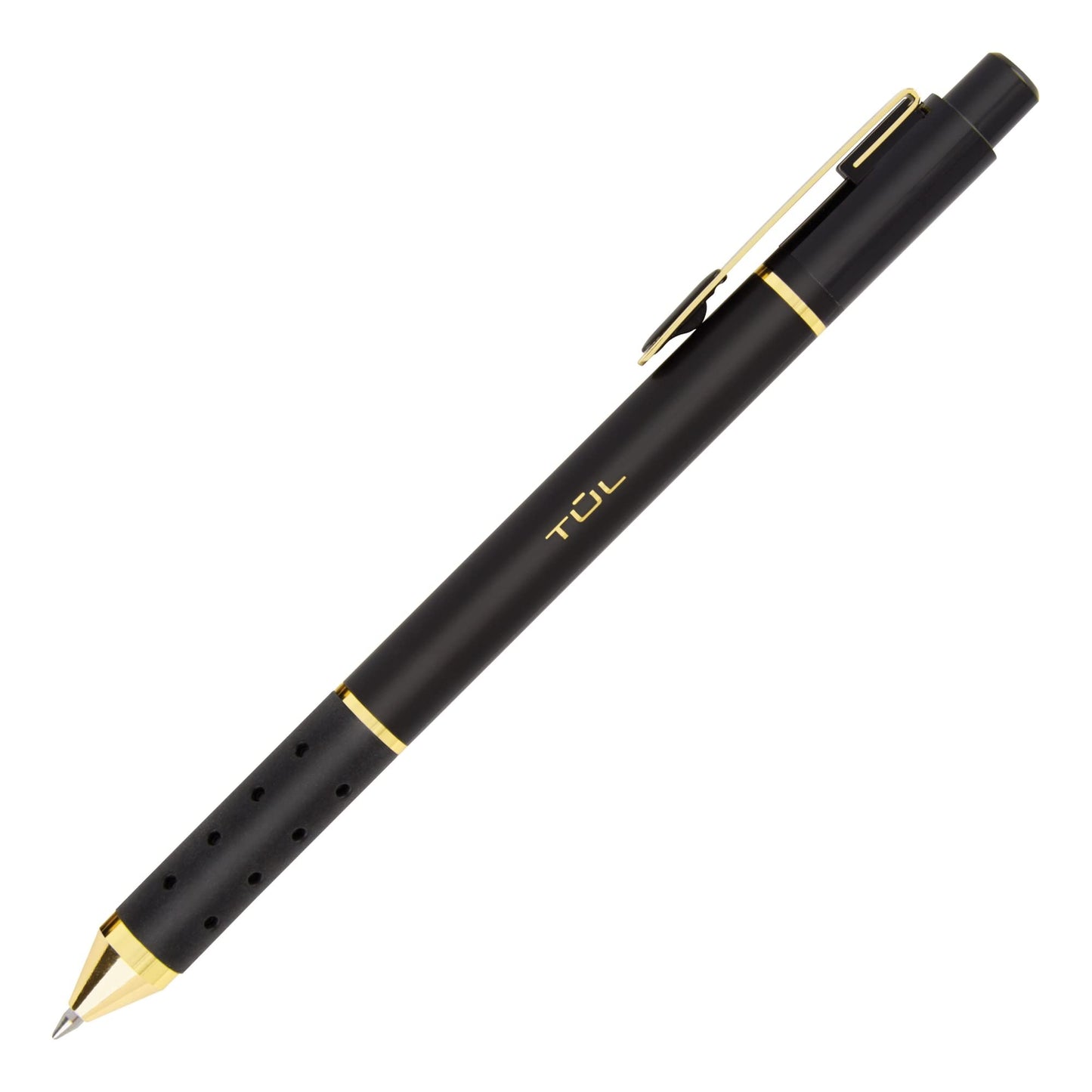 TUL® BP Series Retractable Ballpoint Pens, Medium Point, 1.0 mm, Black Barrel, Black Ink, Pack Of