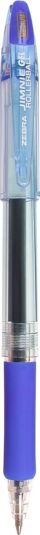 Zebra Pen JIMNIE Retractable Gel Rollerball Pen, Blue Ink, 0.7mm, 12-Pack