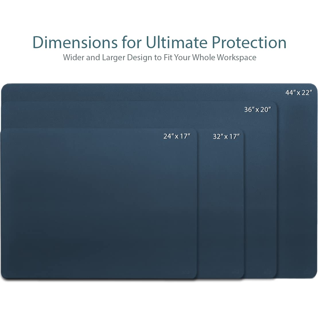 Vine Creations Leather Desk Mat Large 44" x 22", Desk Protector Mat, PU Leather Desk Pad, Large