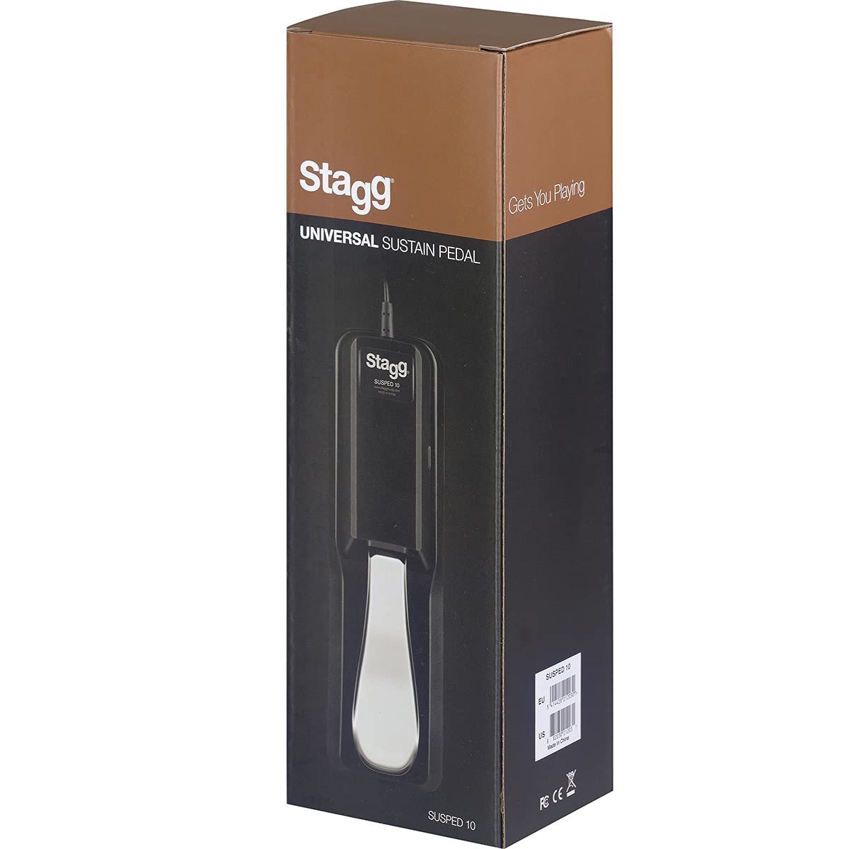 Stagg SUSPED 10 Universal Sustain Pedal for Keyboards, Digital Pianos, Synthesizers, MIDI with