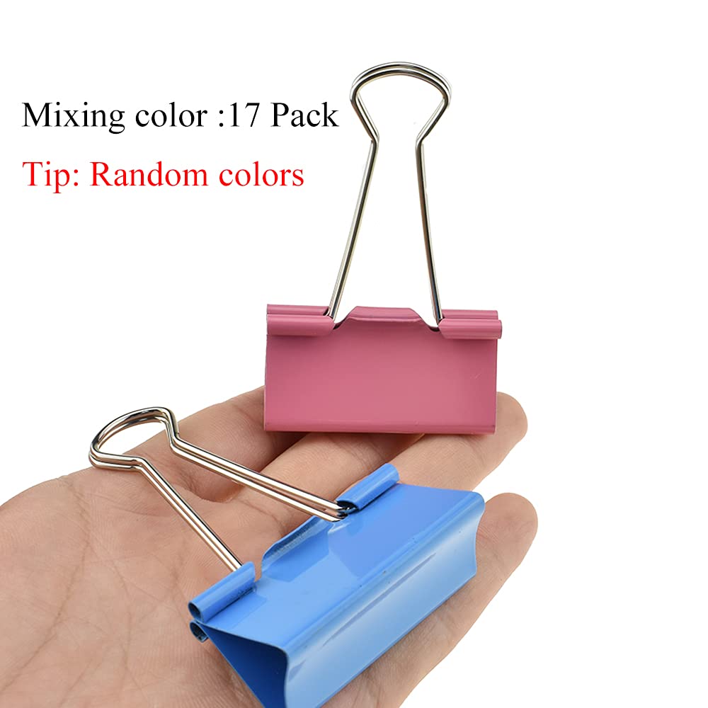 HAHIYO Binder Clips Paper Clamps Spring Steel Sturdy Large 1.97 inches Width 0.59 Inch Capacity No