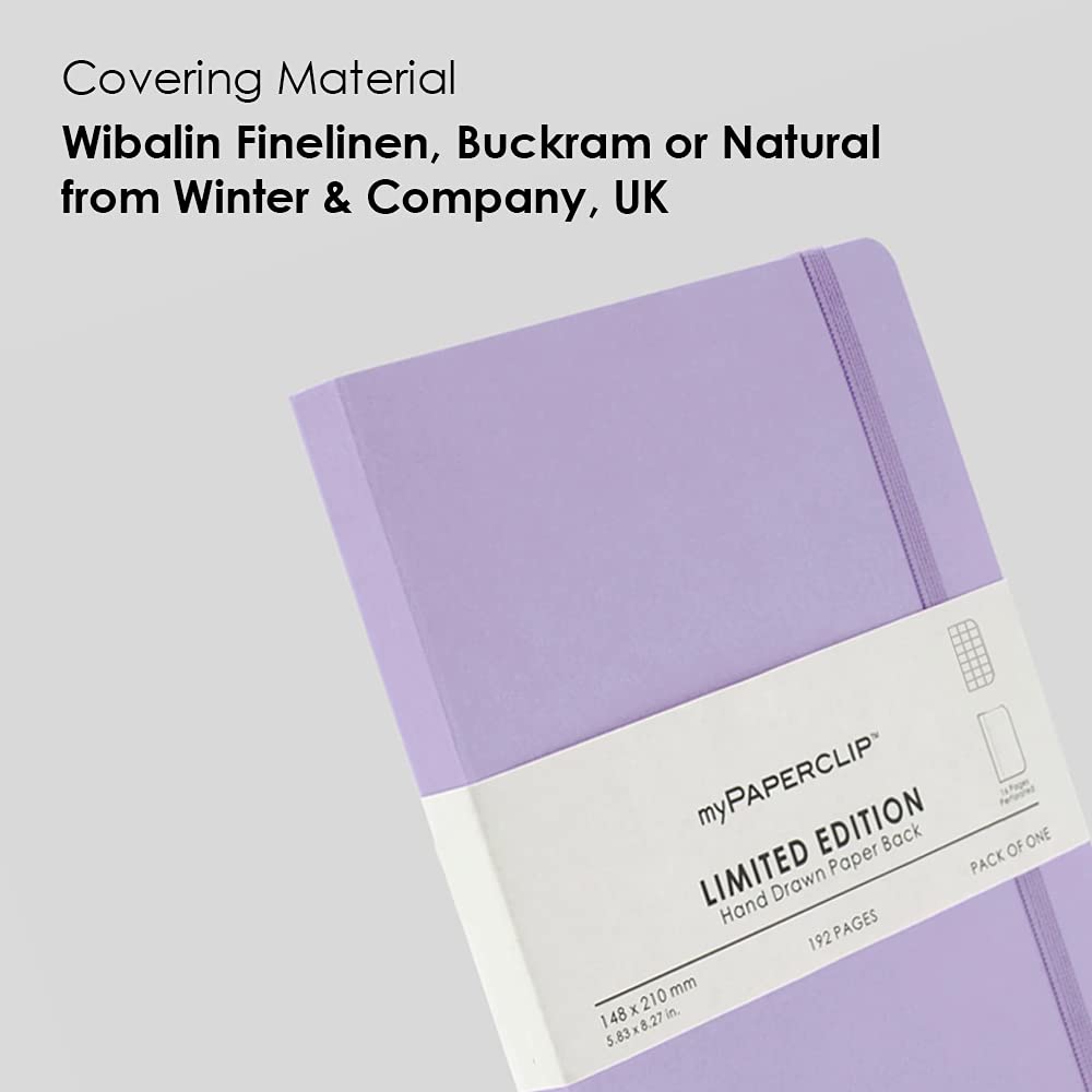 myPAPERCLIP Limited Edition A5 Checks/Square Grid Notebook | 192 Pages, 100 GSM, Soft Cover, A5