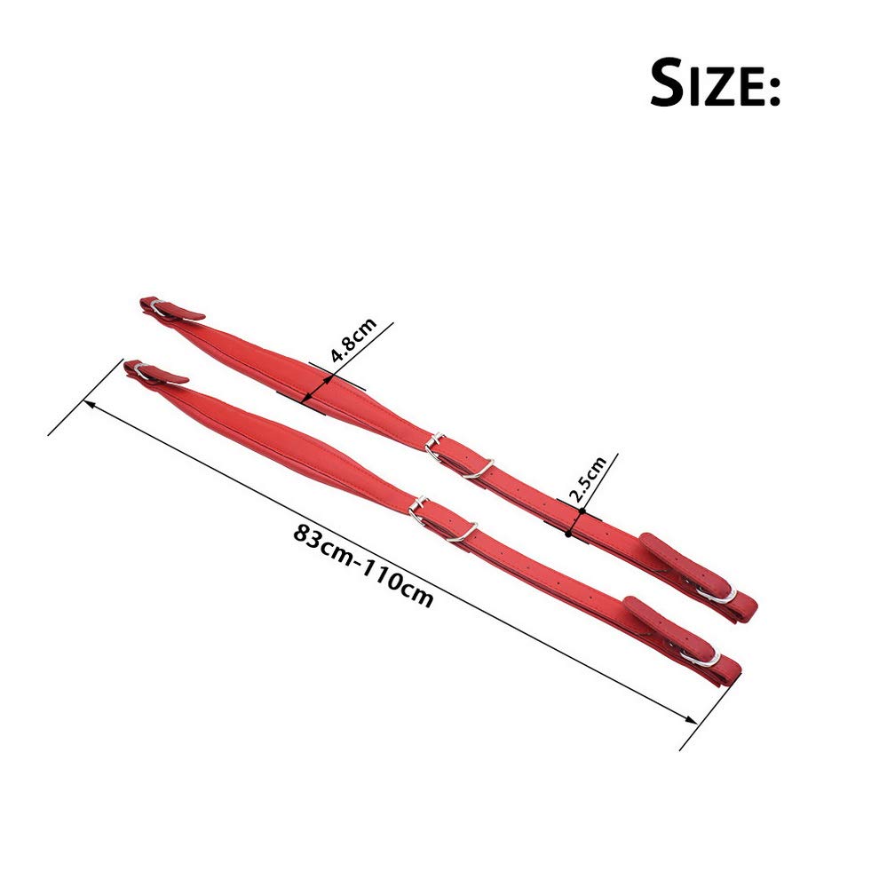 BIBISTORE Soft Leather Adjustable Accordion Shoulder Harness Straps Instrument Accessories (Red)