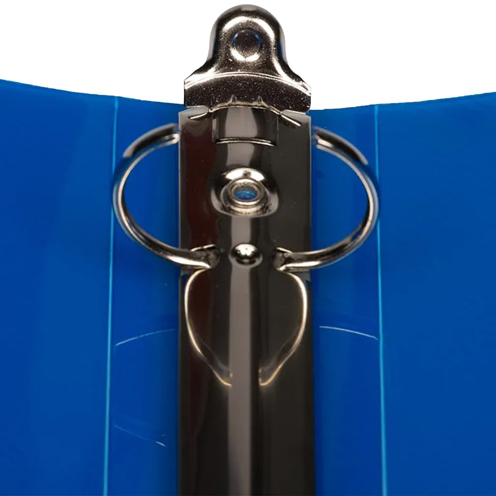 JAM PAPER Plastic 1 inch Binders - Blue 3 Ring Binders - 2/Pack