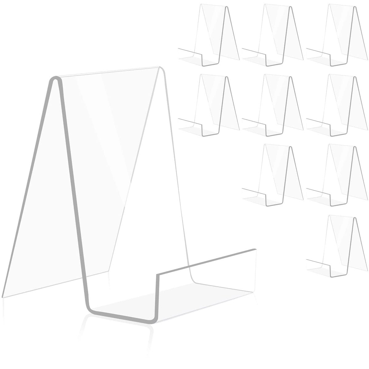 10 Pack Acrylic Book Stand Thickened Clear Book Display Easel Holder for Displaying Tablets