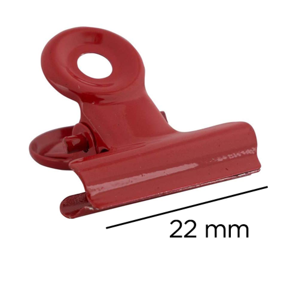 JAM PAPER Metal Bulldog Clips - Small - 22mm - Red - 25/Pack