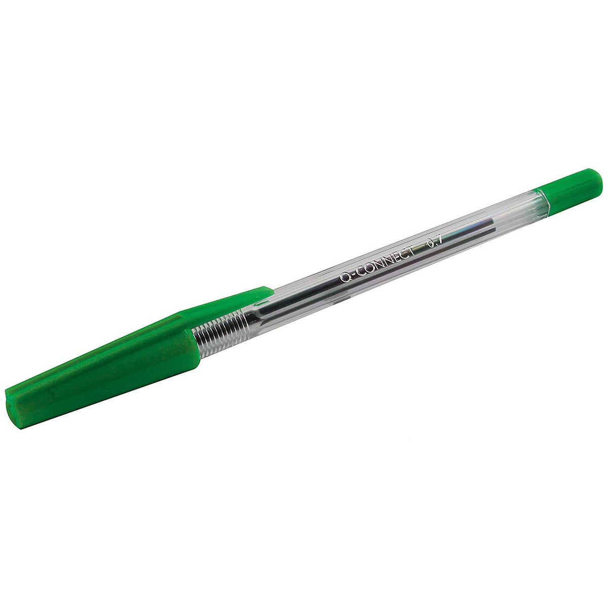 Q-Connect 3 Medium Ballpoint Pen, Green, Pack of 50