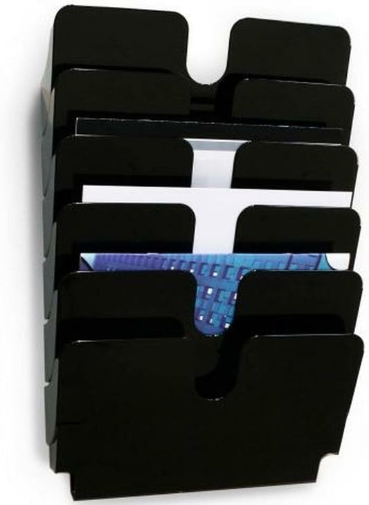 Durable FLEXIPLUS 6 A4 Landscape Literature Holder | Black | Wall Mounted Document Holder | Ideal