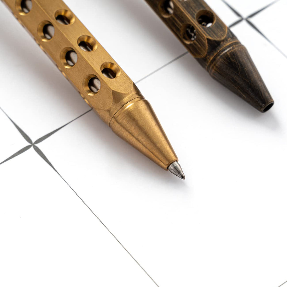 SMOOTHERPRO Solid Brass Bolt Action Pen with Extra Refill Hexagonal Six Edge Hollow Out Grip for