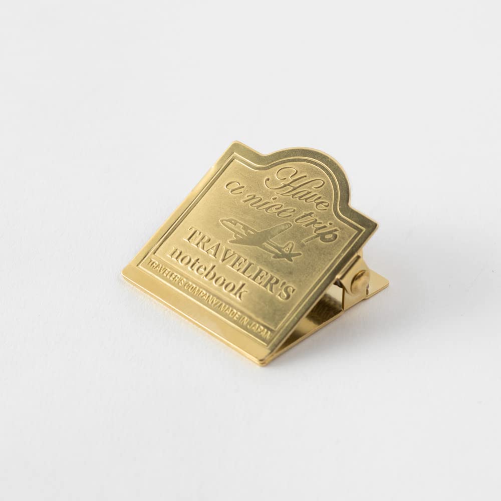 DESIGNPHIL Traveler's Notebook, Brass, Clip, Airplane Pattern 43090006