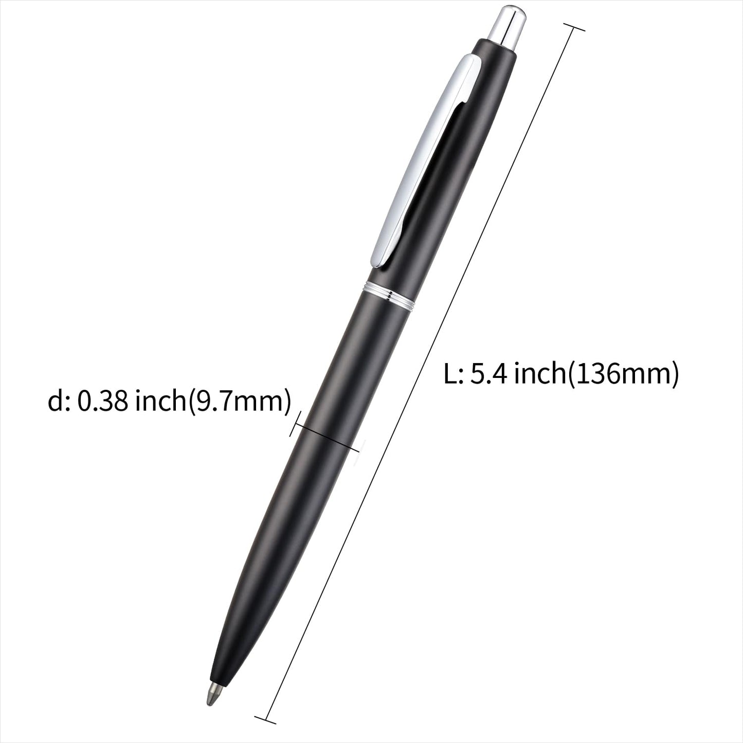 ChaoQ 6 Pcs Retractable Metal Ballpoint Pens, for Gift, Business, Office