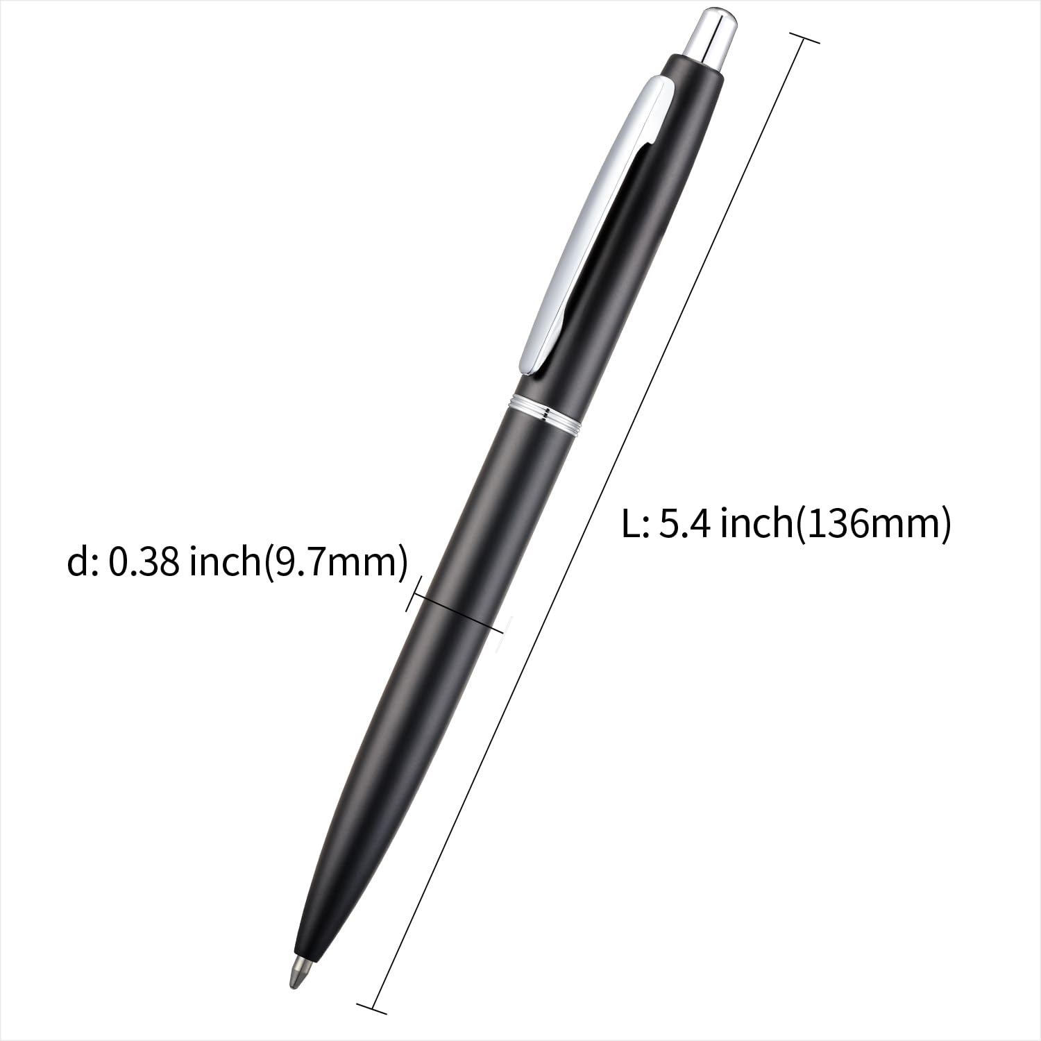 ChaoQ 6 Pcs Retractable Metal Ballpoint Pens, for Gift, Business, Office