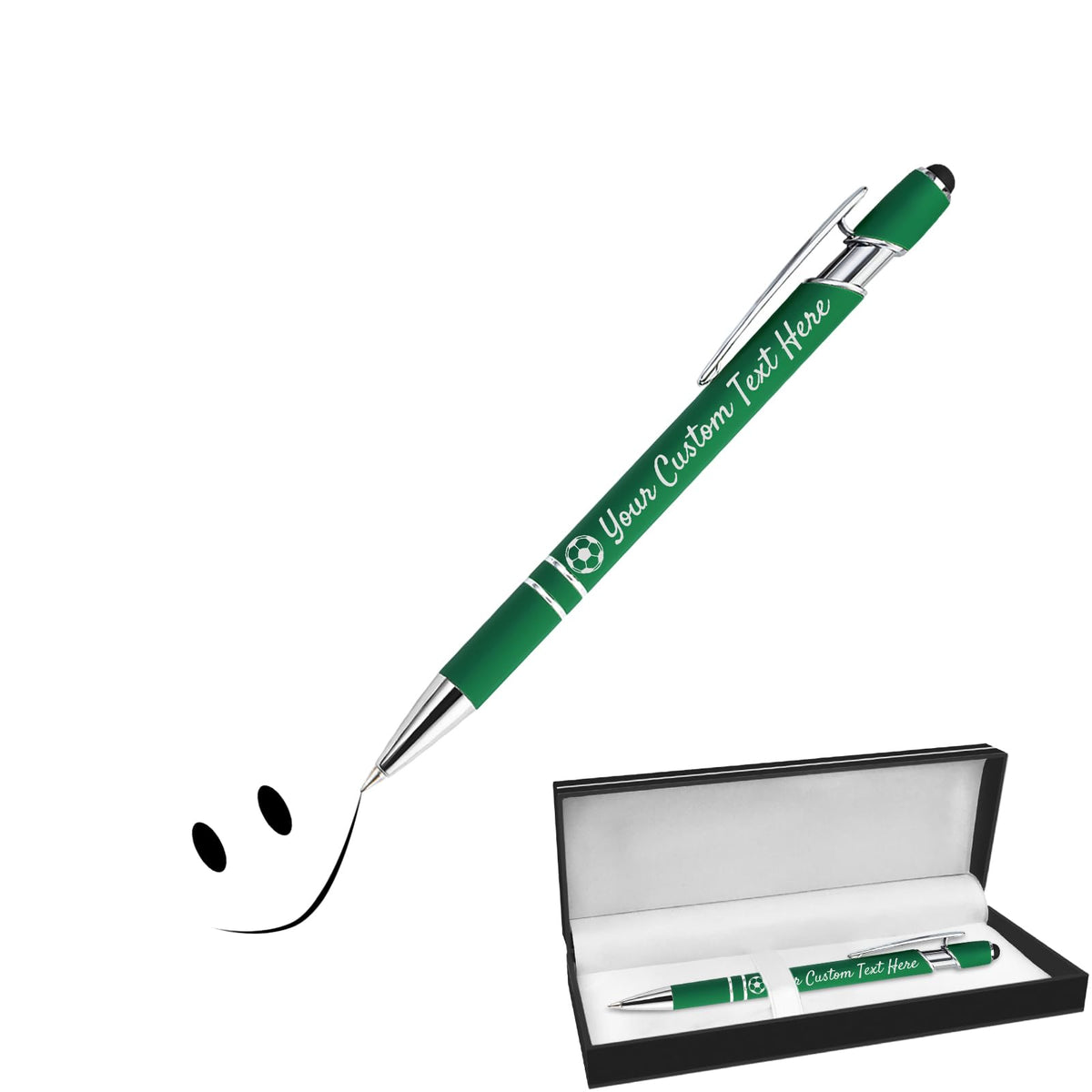GIFTSDIY Personalized Pens with Stylus,Custom Engraving Ballpoint Pens,Imprinted with Your Logo or