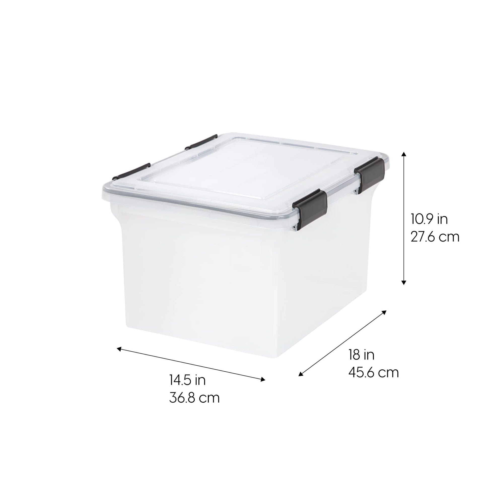 IRIS USA WeatherPro File Box Organizer, Letter/Legal, 32 Qt. Clear
