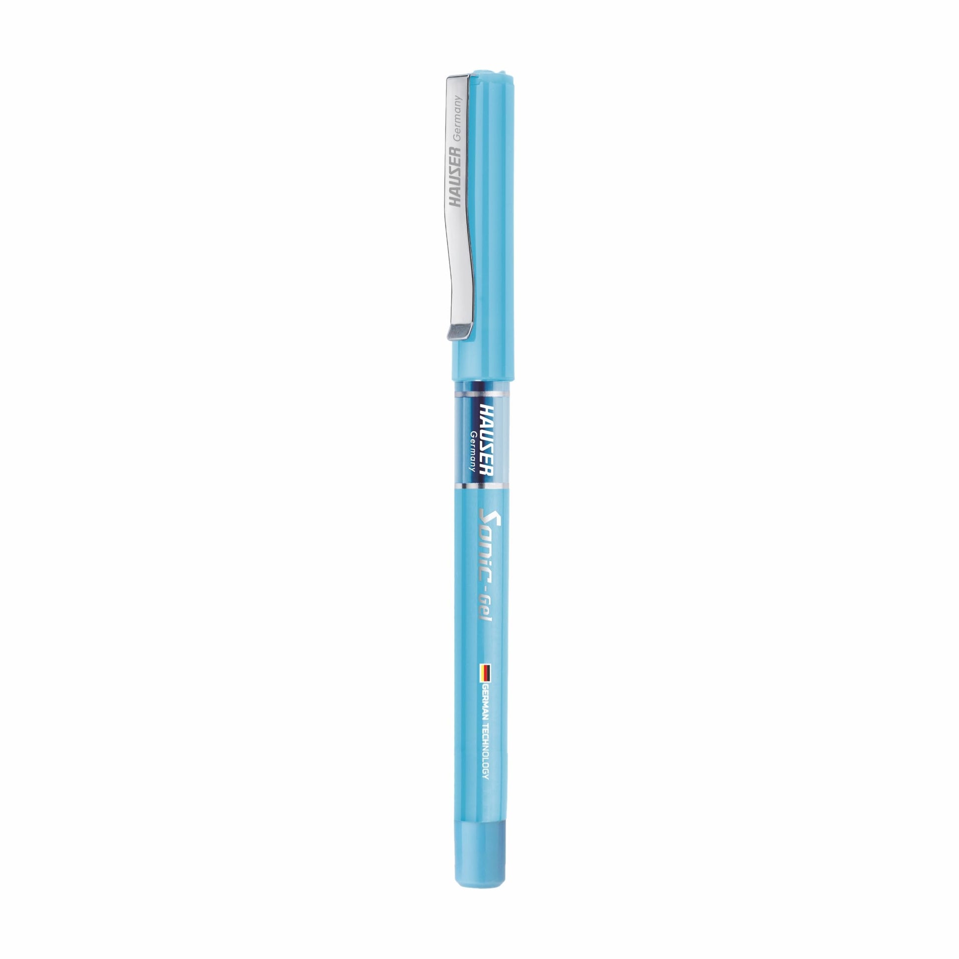 Hauser Sonic 0.55mm Gel Pen Box Pack | Attractive Foiled Body | Stylish Metal Clip | Refillable &
