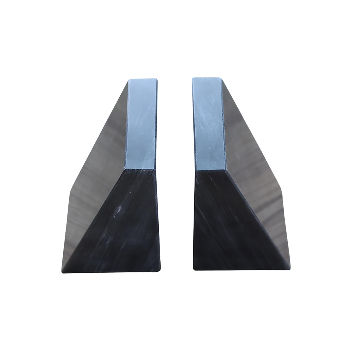 Fox Run 100% Natural Polished Marble Bookends, Black, Set of 2, Smaller Triangular