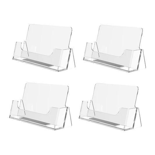 Marketing Holders 4 Pack Business Card Holder Counter Display for 3.5" x 2" Contact Cards for