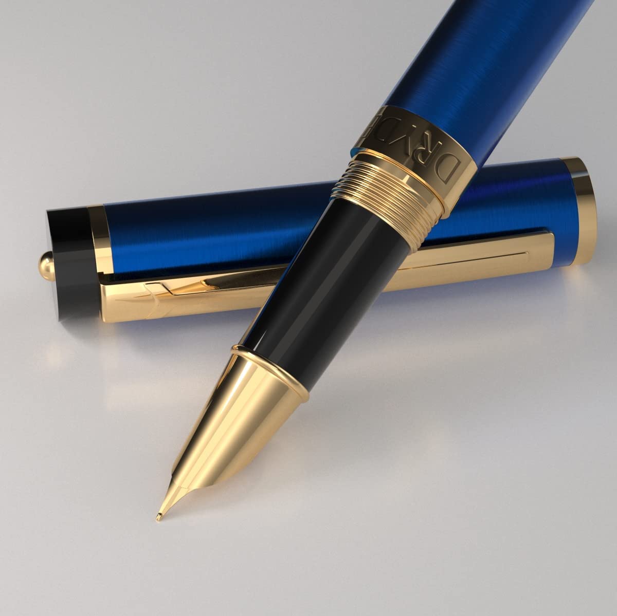 Dryden Designs Fountain Pen - Medium and Fine Nibs | Includes 24 Ink Cartridges and Ink Refill