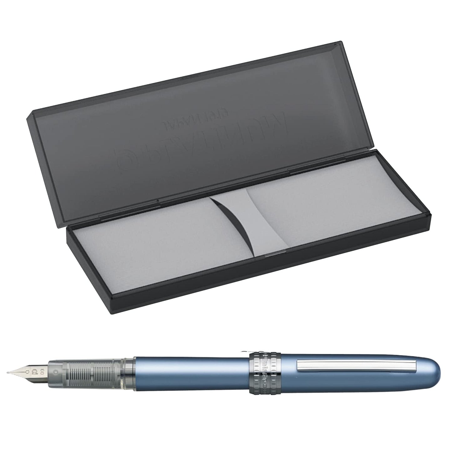 Platinum Fountain Pen, Plaisir Medium Nib, Frosty Blue (PGB-1000B-#57-M)