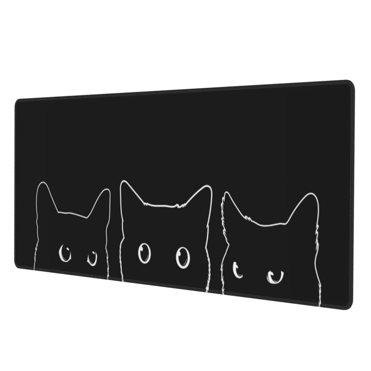 Cute Black Cat XXL XL Large Gaming Mouse Pad for Desk, Non-Slip Long Extended Keyboard Pads
