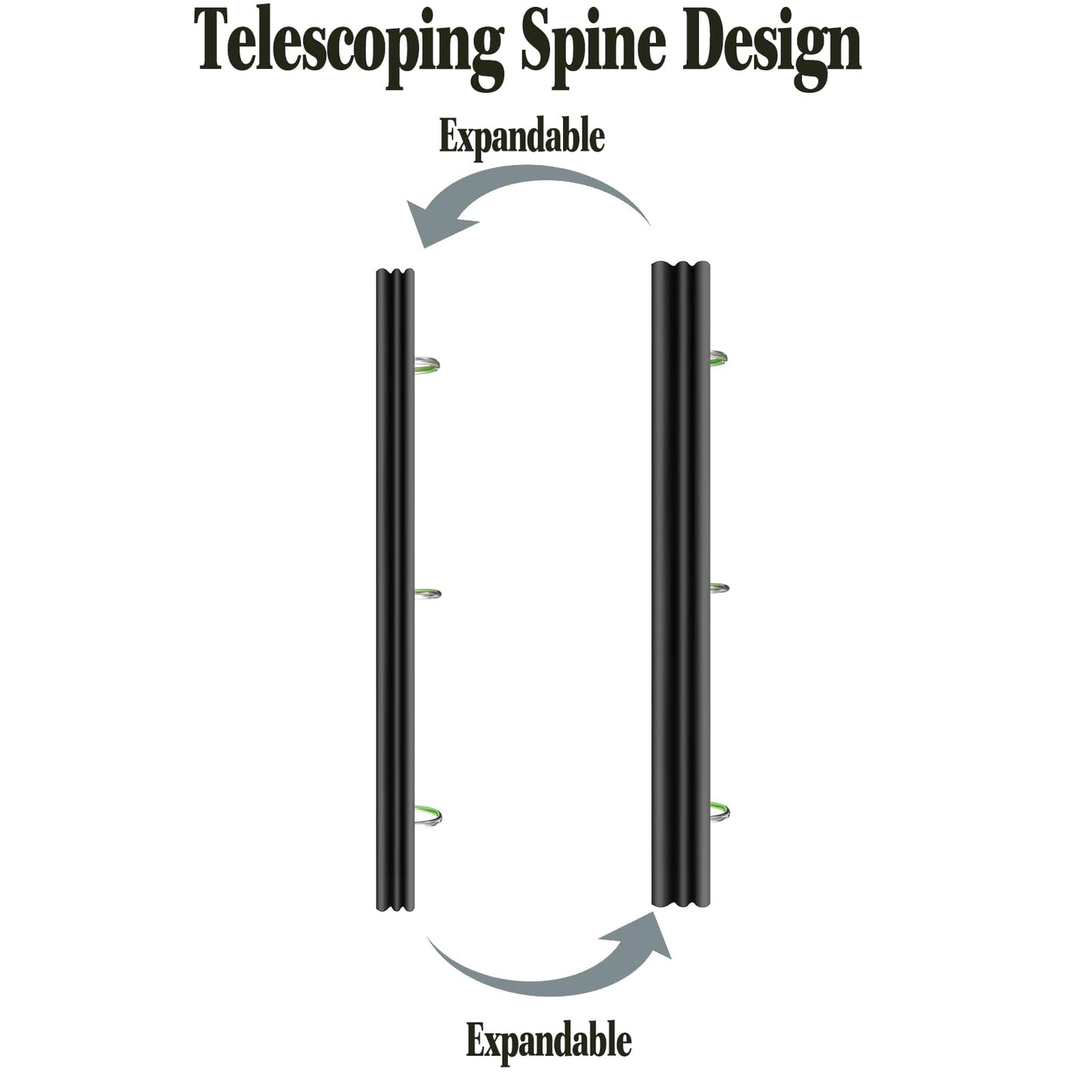 INFUN 1 INCH Telescoping 3 Ring Binder - 4PCS, Portable Plastic Binder with Telescoping Spine ，3