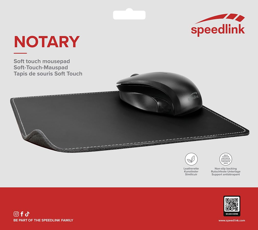 Speedlink Notary Soft Touch Mousepad - Mouse pad in Leather Look for Office/Home Office (Soft