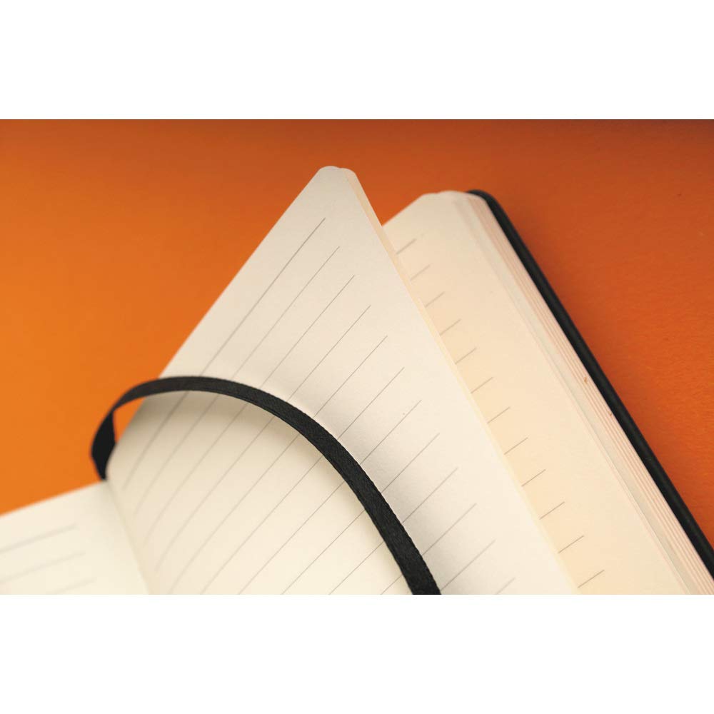 RHODIA 118069C - Rigid Black Webnotebook - A6 - Lined - 192 pages - Clairefontaine Ivory Paper 90