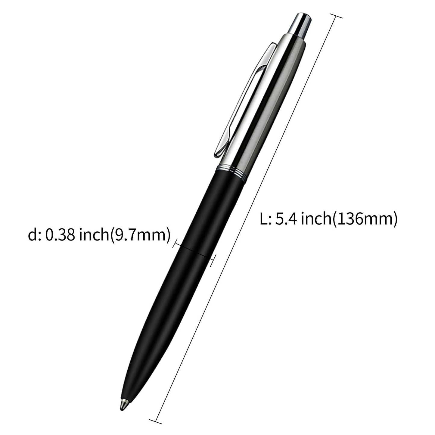 ChaoQ 6 Pcs Retractable Metal Ballpoint Pens, for Gift, Business, Office