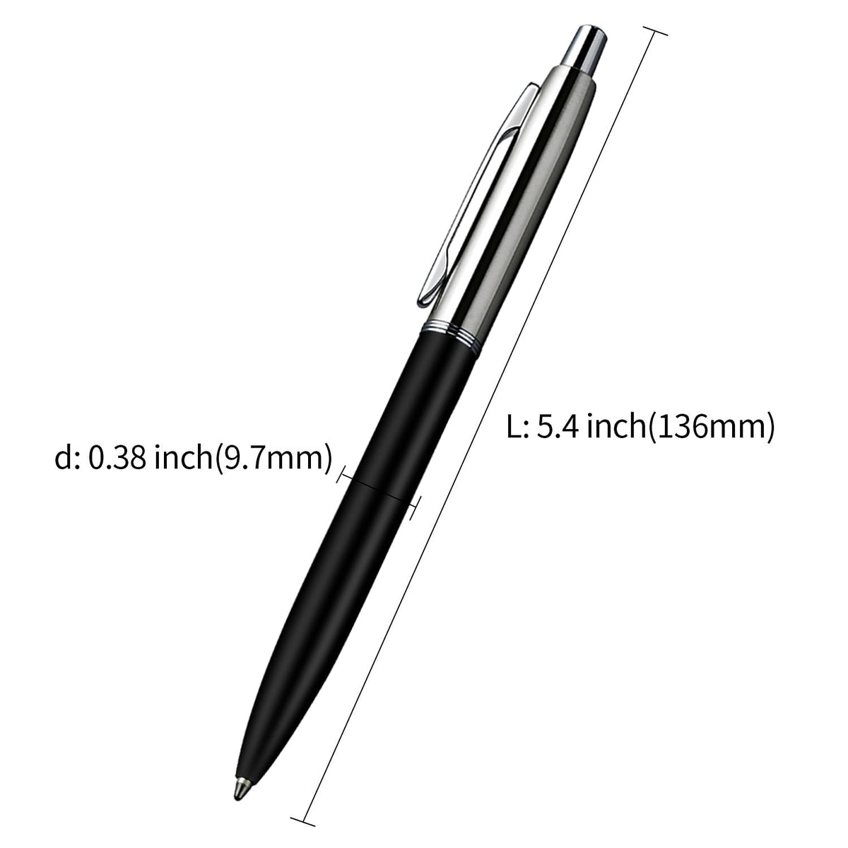 ChaoQ 6 Pcs Retractable Metal Ballpoint Pens, for Gift, Business, Office