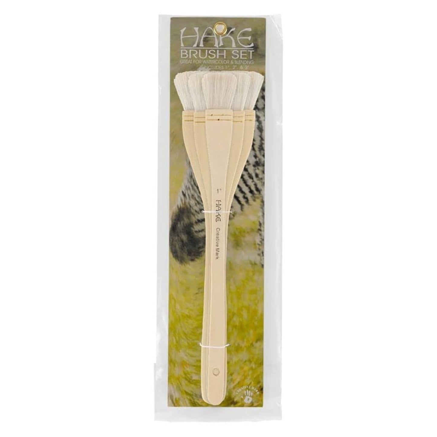 Creative Mark Hake Brush Sets - Hake Brush Set Paintbrush Soft White Hair Stitch-Tied Used for Wash