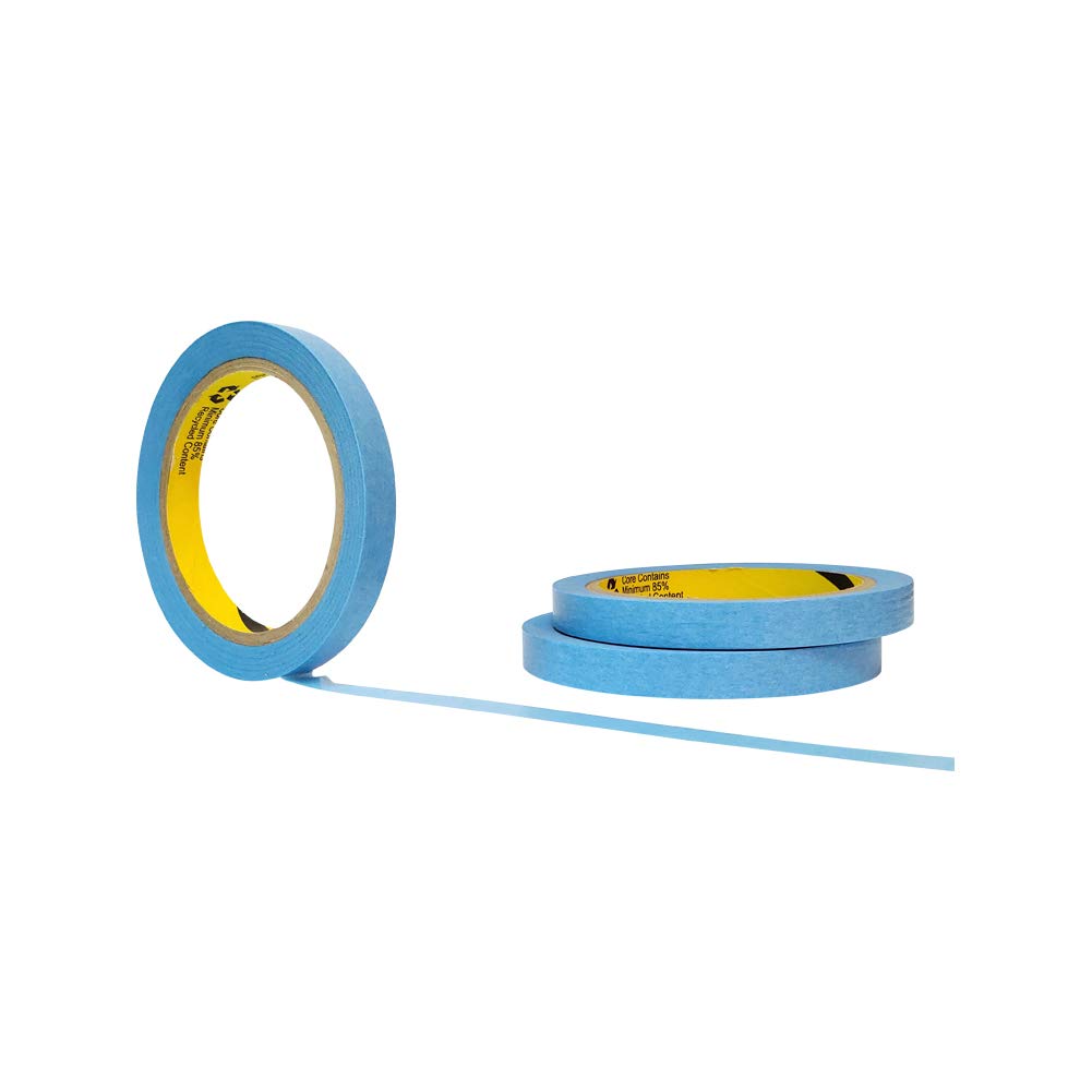 Blue Painters Washi Tape Set - 3 Rolls Multi Size Pack - Delicate Surfaces - No Residue Masking