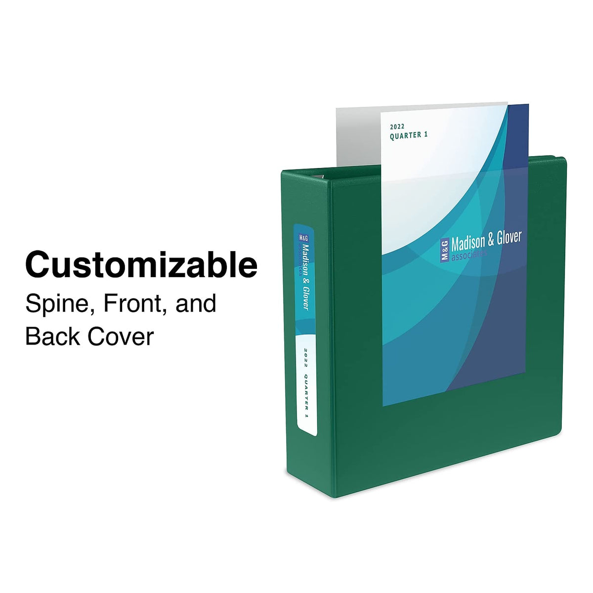 Staples Heavy-Duty 1.5-Inch 3-Ring View Binder, Dark Green, 4 Pockets