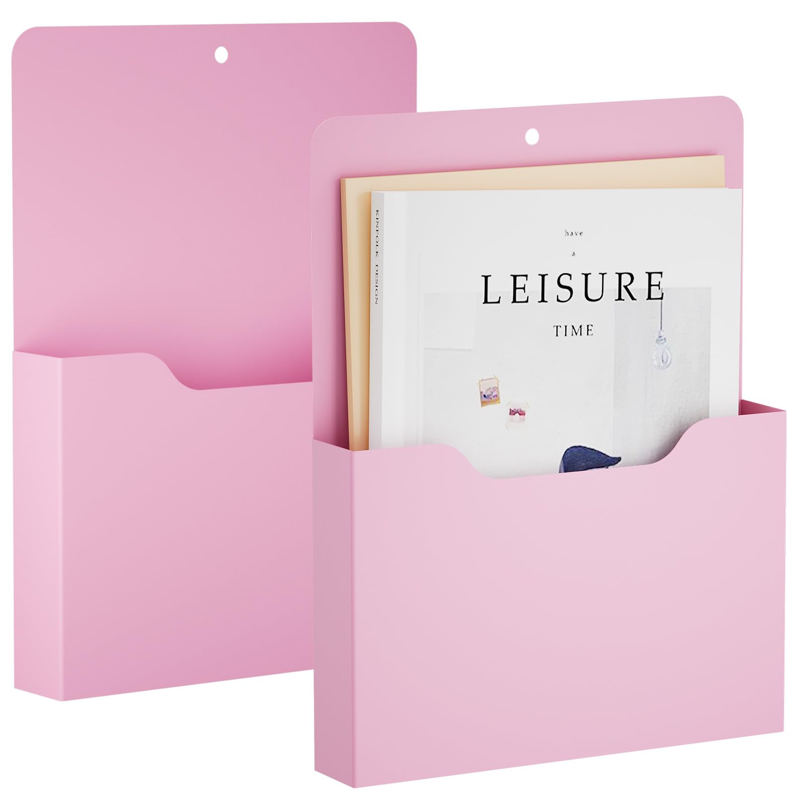 Marbrasse 2 Pack Magnetic File Holder - Paper Holder, Pocket Organizer,Hanging Wall File Organizer