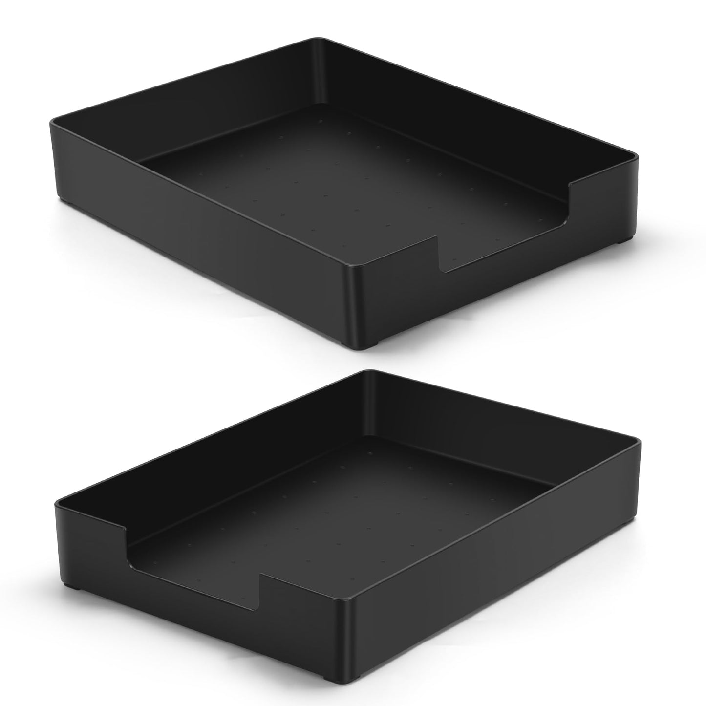 AZFUNN Paper Tray Organizer for Desk, Office Letter-Size Trays, Black 2 PCS