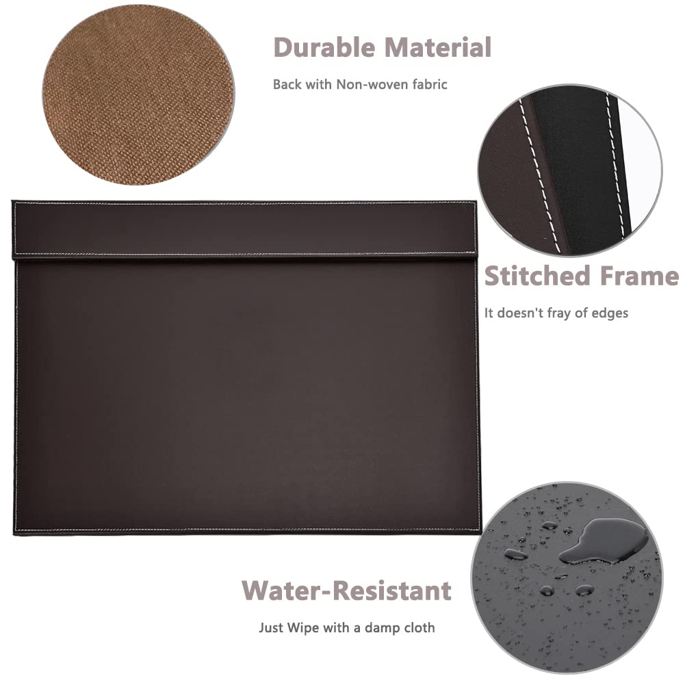 KINGFOM Ultra-Smooth PU Leather Desk Pad & Mat Office Desk Drawing & Writing Board A3/ A4 File