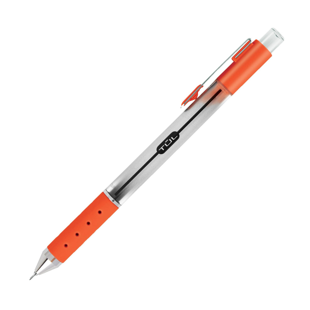 TUL Retractable Gel Pens, Needle Point, 0.7 mm, Gray Barrel, Assorted Bright Ink Colors, Pack Of 8