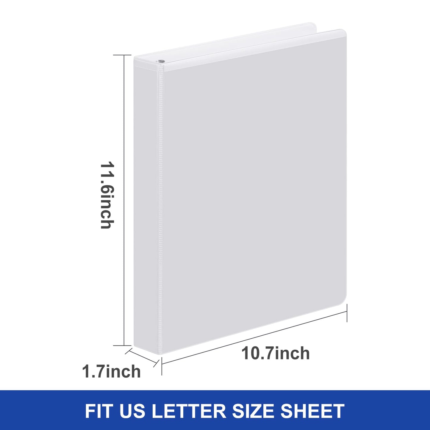COMIX Sturdy 1 Inch D-Ring 3 Ring Binder with Clear View Cover