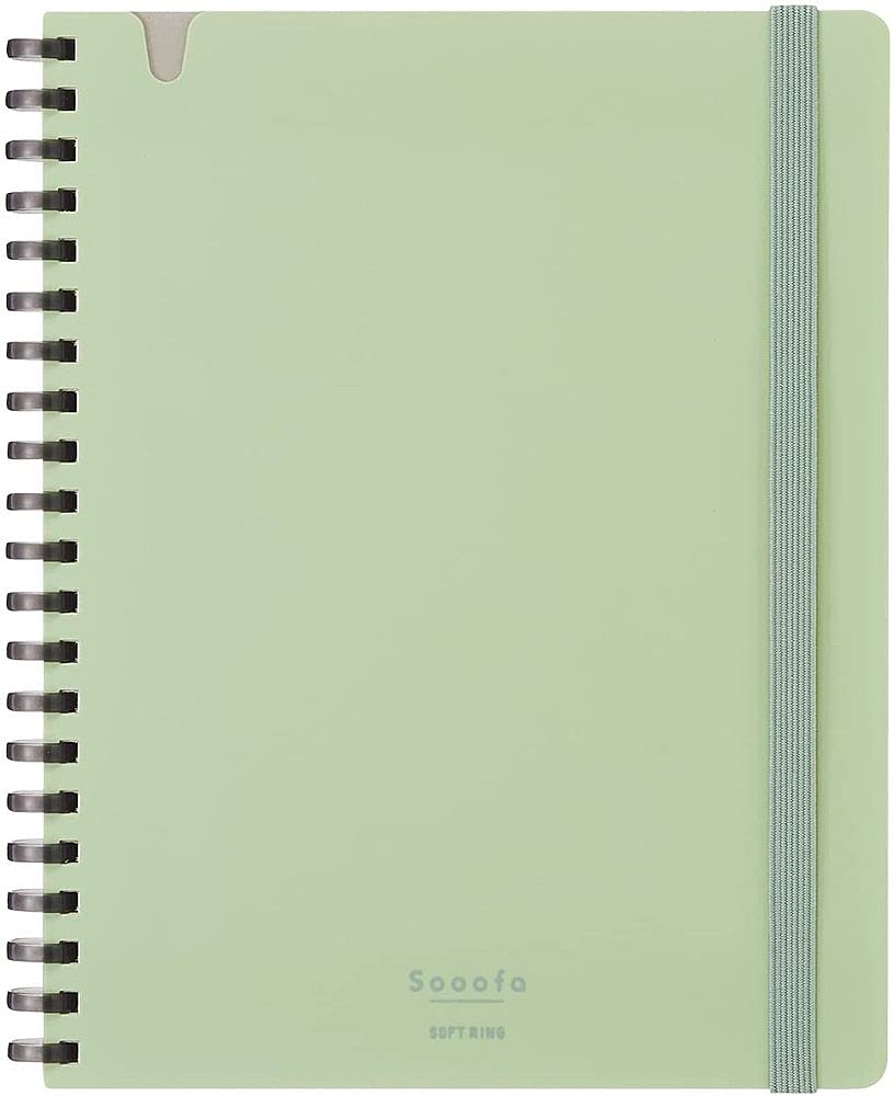 KOKUYO Graph Journal Notebook, Sooofa 7.2'' x 5.5'' Soft Ring Notebook for Women 4mm Grid Ruled, 80