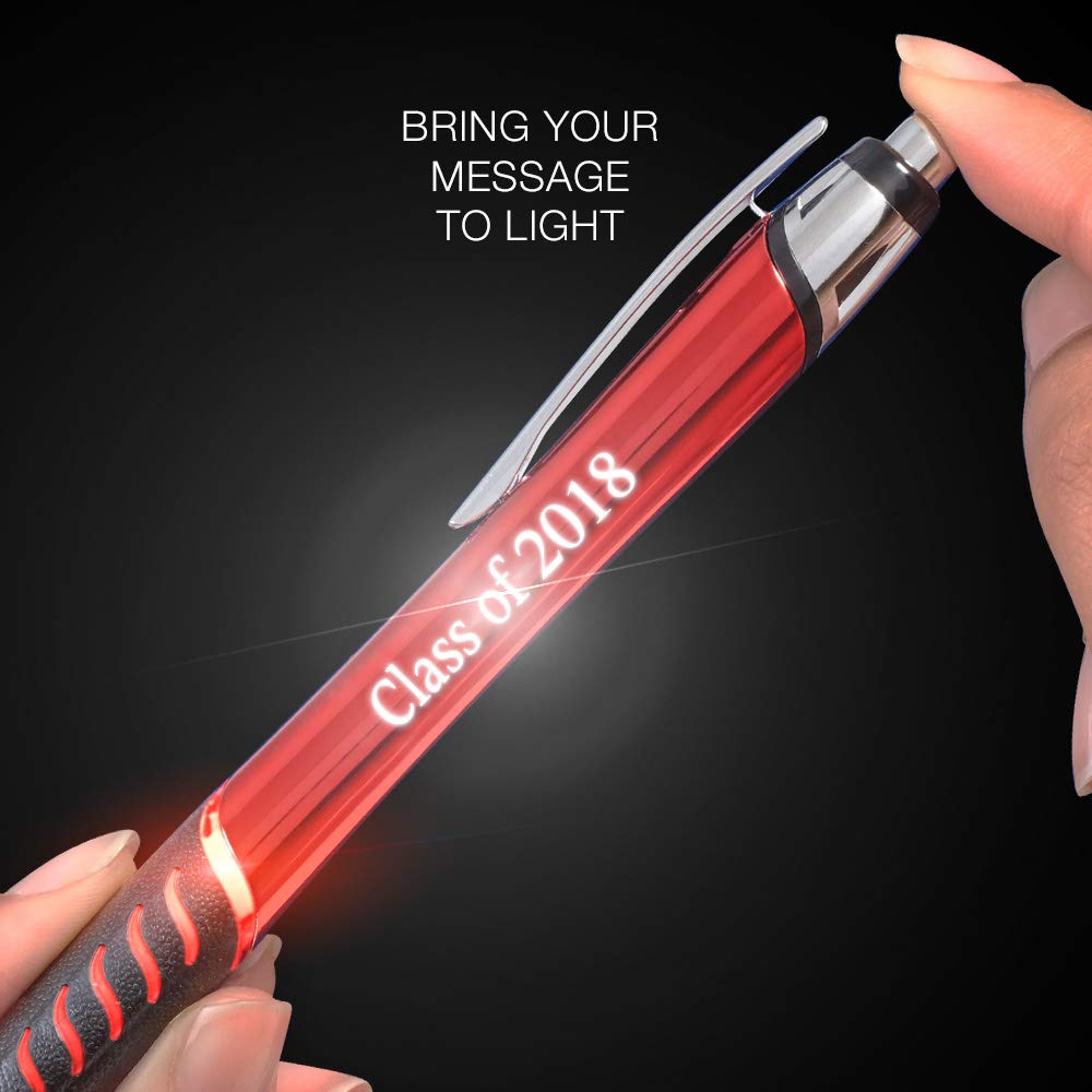 Imprints Online 5 Custom Laser-Engraved Metal Ballpoint Pens With Illuminated Engraving & Grip.