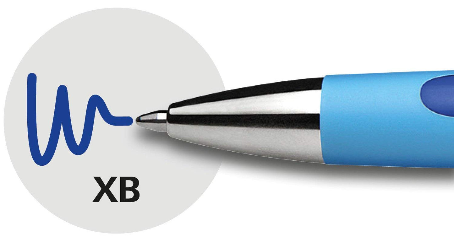 Schneider 150275 Slider Memo XB and Slider Rave XB Ballpoint Pen (with Case, Ink Colour: Blue), 4+1