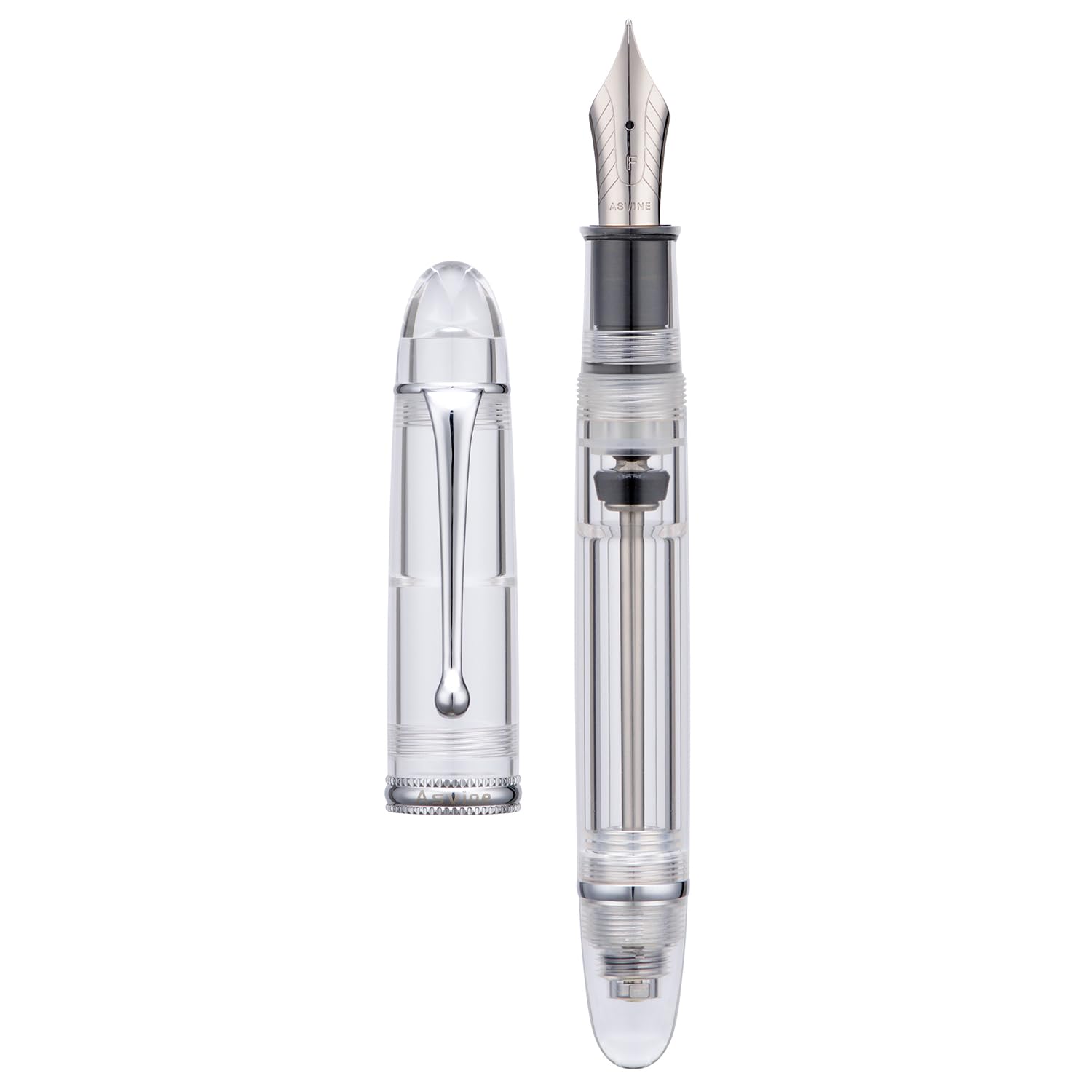 Asvine V800 Fountain Pen - Vacuum Filling System with Large Ink Capacity - Smooth Number 8 Medium