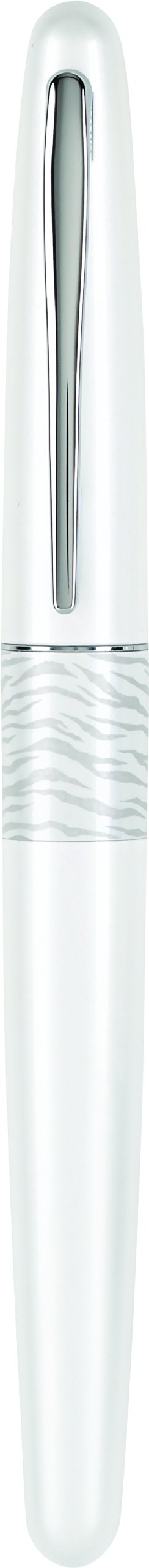 PILOT MR Animal Collection Fountain Pen in Gift Box, Matte White Barrel with White Tiger Accent