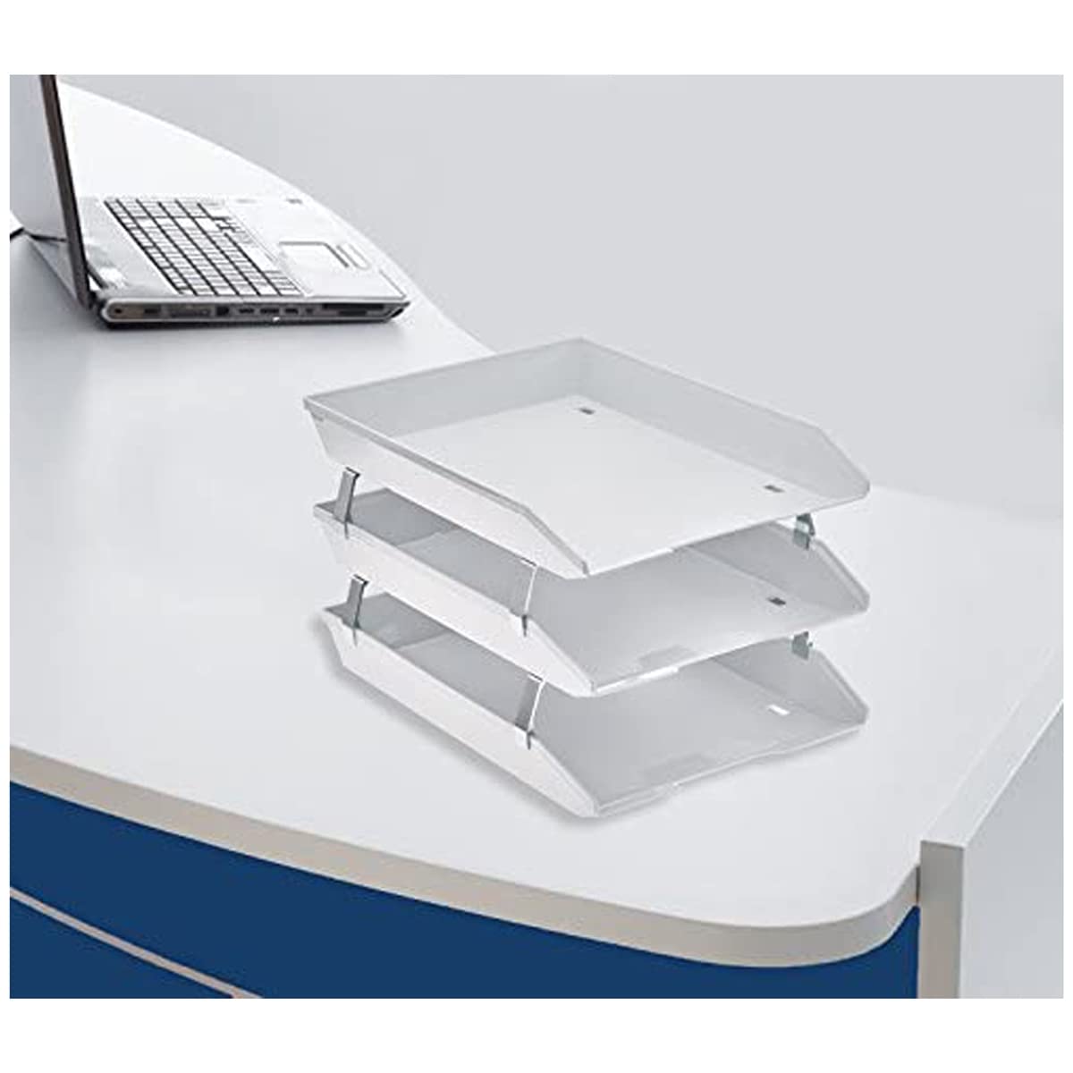 Acrimet Facility 3 Tier Letter Tray, Front Load, Letter Size/A4, Desktop File Organizer, Plastic