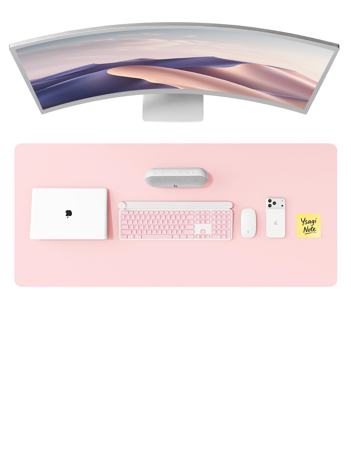 YSAGi Leather Desk Pad Protector, Office Desk Mat, Large Mouse Pad, Non-Slip PU Leather Desk