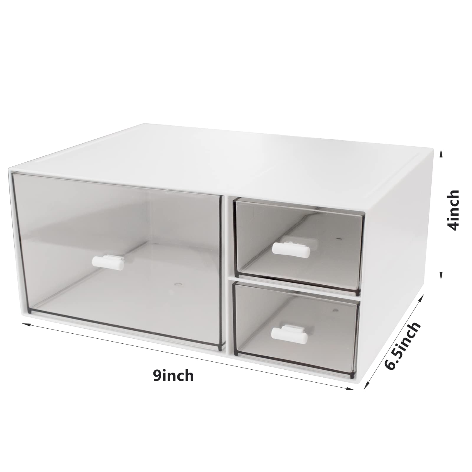 Desk Organizer Stackable Storage Drawers with 3 Compartments Stackable Drawers Great for Desk